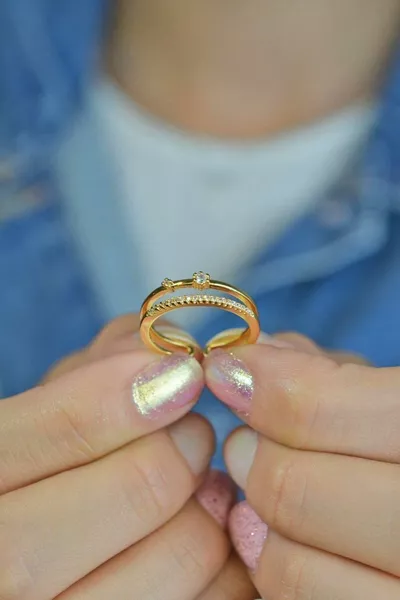 Two-Layer Gold Thin Ring Knuckle Ring