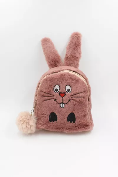   حقيبة ظهر للأطفال على شكل أرنب من المخمل