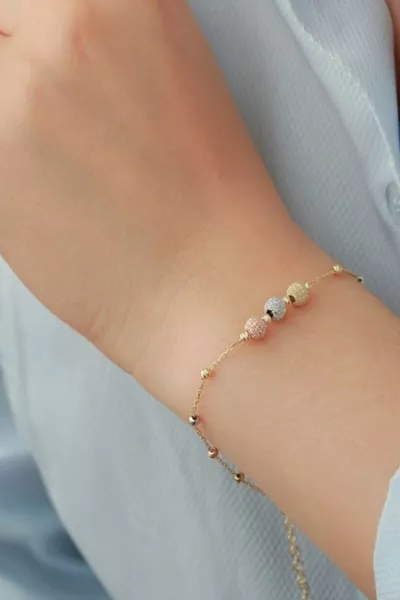  Sterling Silver Three-Color Dorica Bracelet