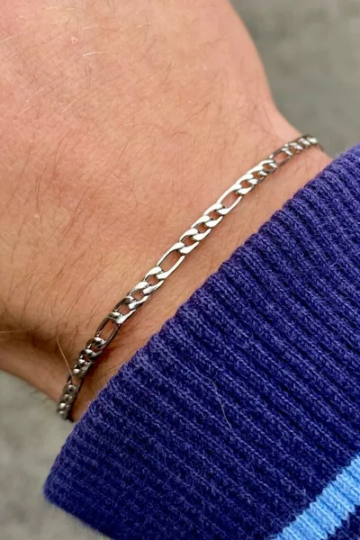 Bracciale da uomo in acciaio inox 4mm modello Figaro sport b