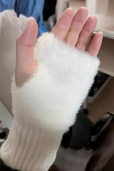 Women's 1 Pair Winter Fingerless Thermal Stretch Fleece Plush Gloves