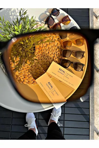 نظارات شمسية للنساء والرجال عدسة  مع شهادة CE باللونين الأسود والبرتقالي Lorraınew