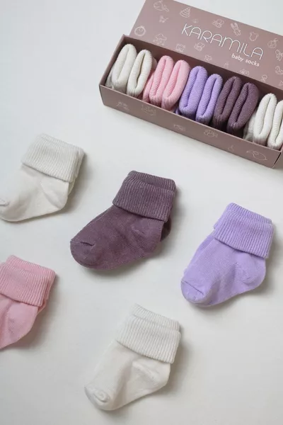 5-Pair Set Baby BAMBOO Socks - Newborn Socks - Baby Socks