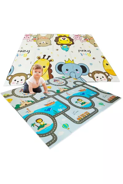 أفضل أصدقاء بساط لعب قابل للطي على الوجهين فاخر (مع حقيبة حمل خاصة)