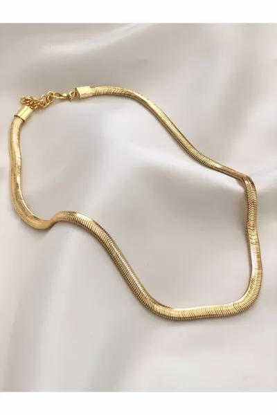 Women's Gold Italian Chain Necklace Non-Colored Gold Plated