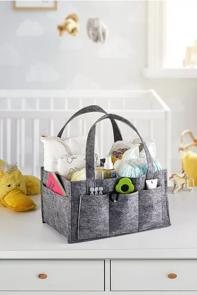 Felt Mom Baby Care Bag Organizer - Black