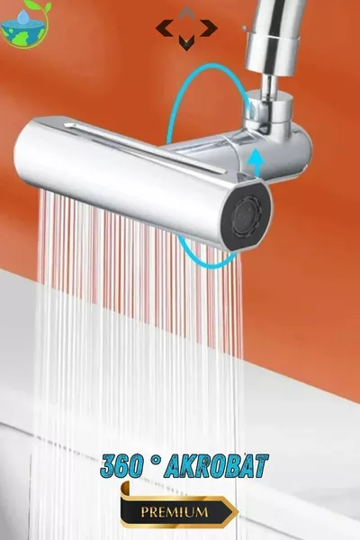 ° Акробат Смеситель с насадкой, экономящей воду, с 4 различными режимами, хромированный, функциональный