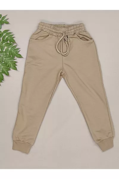 Tuta Inferiore Primaverile Beige per Scuola e Uso Quotidiano - DOPPIO FILO SENZA PELUCHE - Puoi prendere una taglia in più