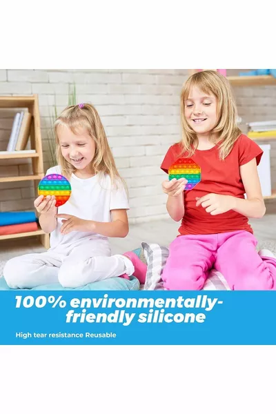 4 قطع بوب إت مربع-دائري-شكلان آخران- لعبة حسية على شكل بوب إت لتطوير الذهن