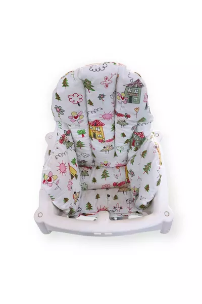 وسادة كرسي طعام للأطفال والرضع من القطن بنسبة % مع رسومات لطيفة (الوسادة فقط)