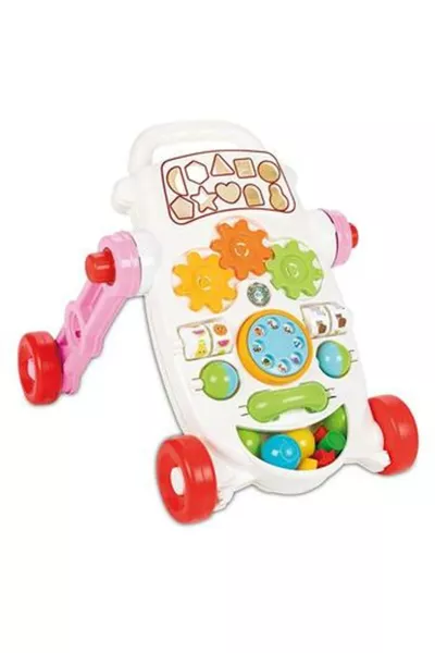 عربة الخطوة الأولى السعيدة (وردي)