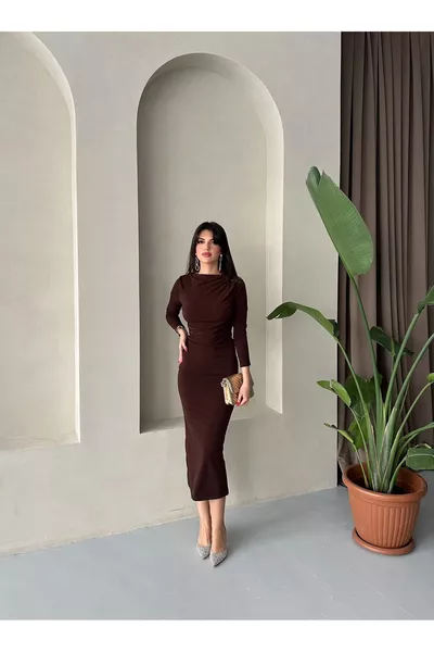 فستان متوسط الطول بجودة بريموم Drapeli