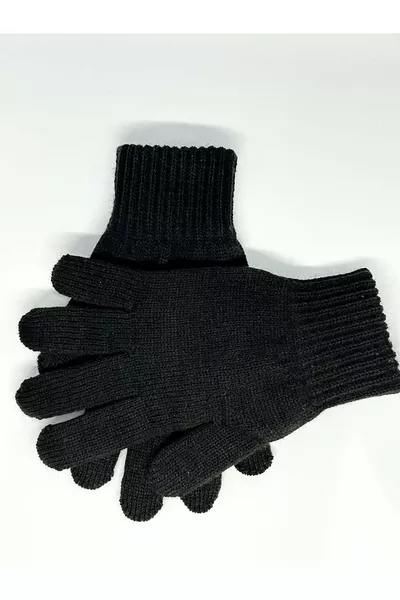 Schwarze Strick-Unisex-Handschuhe / Damen / Herren Balaclava-Bekleidung