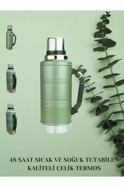 ترمس من الفولاذ المقاوم للصدأ بسعة 2.2 لتر مع ضمان حرارة لساعات، مزود بتقنية التفريغ