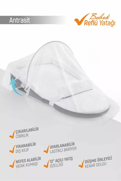 Lit anti-reflux pour bébé Umay, Lit pour bébé - Anthracite