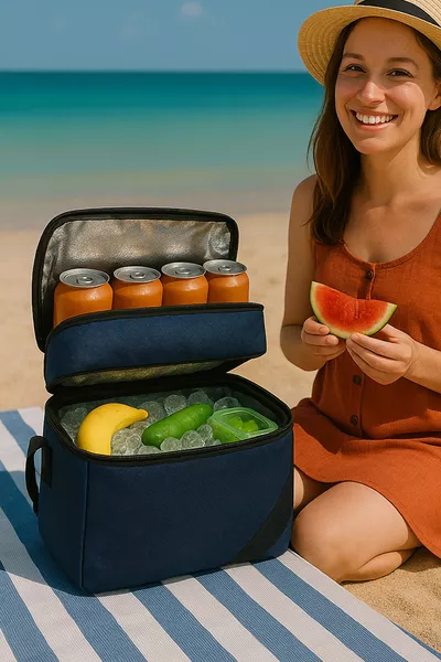 Термальная сумка-холодильник для пикника, переноска для еды, литровая сумка с термосом для походов и кемпинга