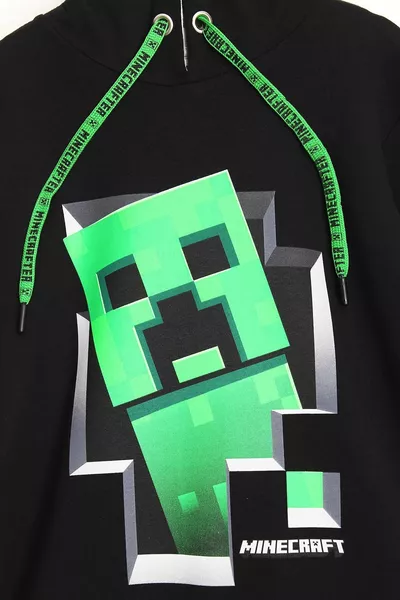 هودي بقبعة بطبعة كريبر للأطفال الأولاد 5 -  سنة باللون الأسود