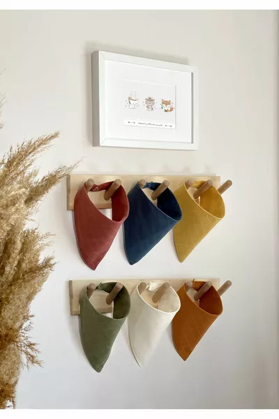 6 قطع من القماش العضوي بنسبة ٪، مزدوج الطبقة، مع زران موسلين للأطفال ومريلة