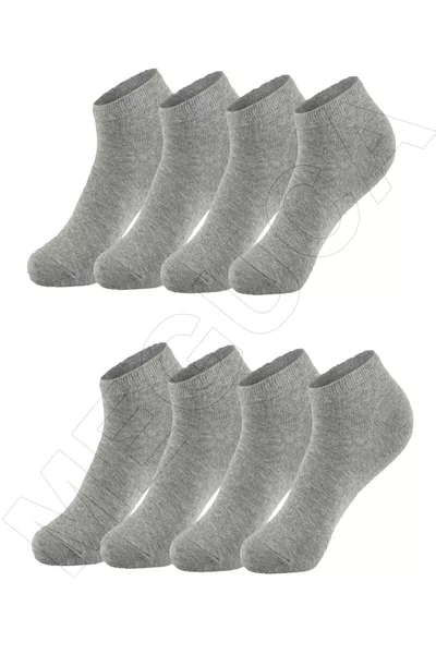 جوارب قصيرة من القطن باللون الرمادي 8 أزواج عبوة اقتصادية