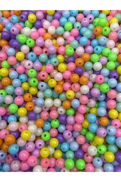  г 6 мм пастельные разноцветные круглые пластиковые бусины, бусины для изготовления украшений ( г, ~ шт.)