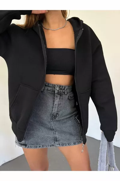 Кенгуру джоб с качулка с цип