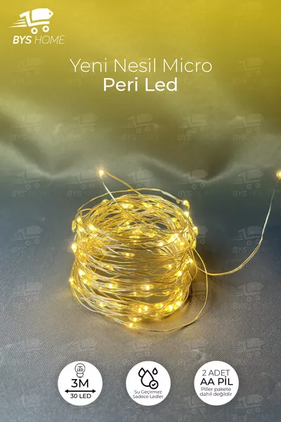 Sprookjesverlichting LED 3 Meter Batterij Geel Decoratieve Verlichting