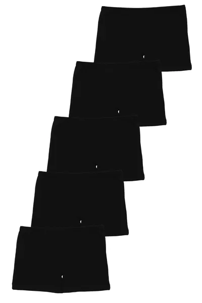 Black Girl's Boxer Leggings 5-Pack Cotton with Lycra