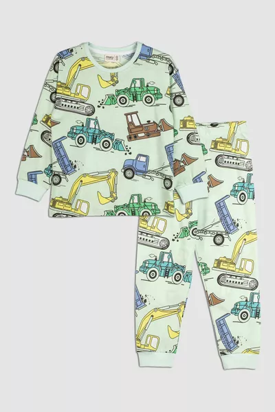 Excavator Print % Cotton Boys' Pajama Set
