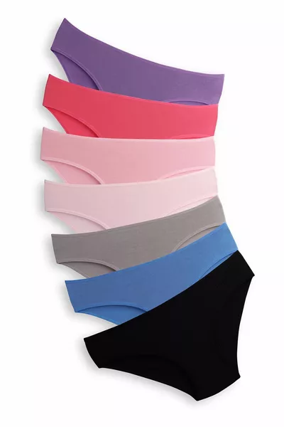 Culottes pour femme en coton avec élasthanne, paquet de 7