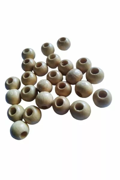 Върнирани дървени мъниста  мм  г (Прибл. ±  броя) Дървесен цвят