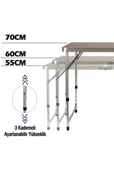 Funky Chairs Folding Picnic Table Set with Stools - Wood Pattern