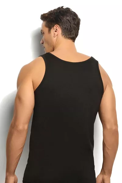 تيشيرت رجالي بدون أكمام من MUK، % قطن، أبيض-أسود-رمادي