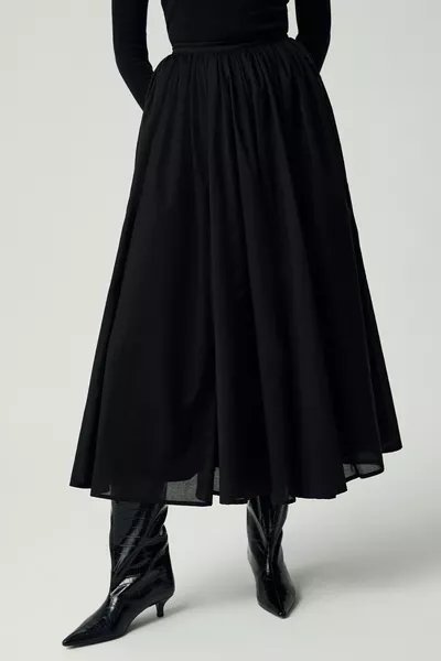 تنورة نسائية سوداء فضفاضة من القماش الشفاف، مبطنة، بكشكش وسحاب، مقاس محتشم