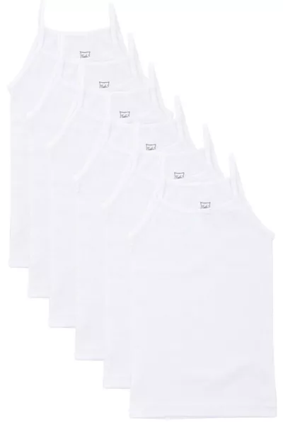 Girls' Cotton Tank Top with Spaghetti Straps, Pack of 6
