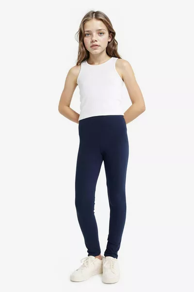 Mädchen Dunkelblaue Lange Schulleggings au