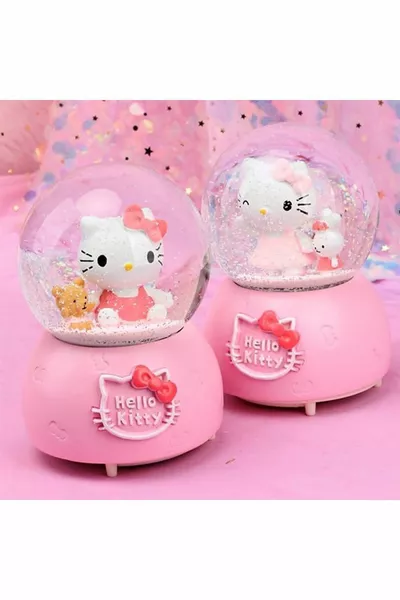 Привет, Китти с подсветкой и музыкой, средняя снежная сфера SERI