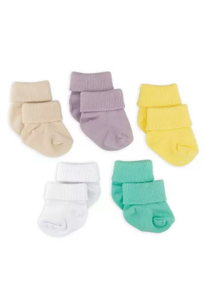 Комплект из 5 бамбуковых носочков для новорожденных I Забавные I Носочки для девочек и мальчиков