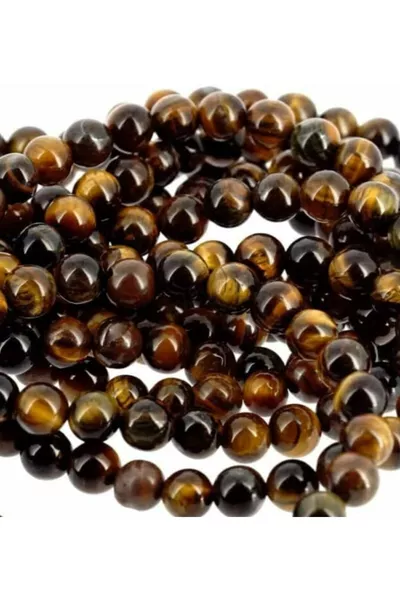Натурален камък Тигрово око - 8 мм 1 ред