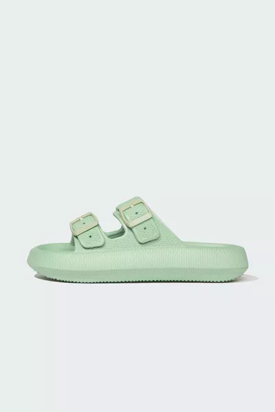 Sandales blanches pour femme à semelle épaisse et double bande SM