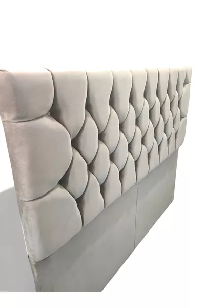 رأس سرير مزدوج - رأس السرير - رأسية - رمادي فاتح لامع بدون اتجاه Babyface