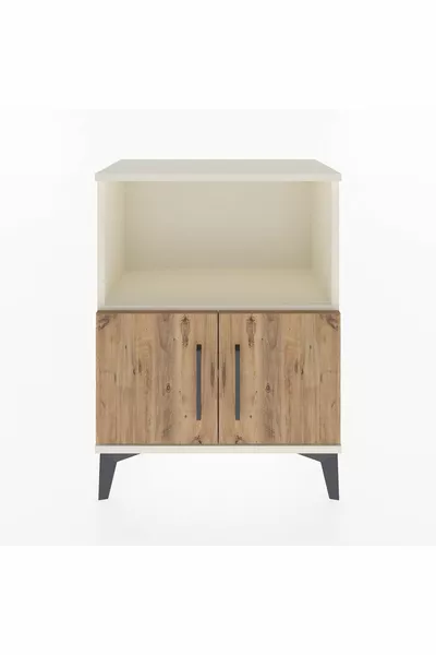 خزانة أرغيس كومودين بدرجين وغطاءين، بلون العقيق والصنوبر