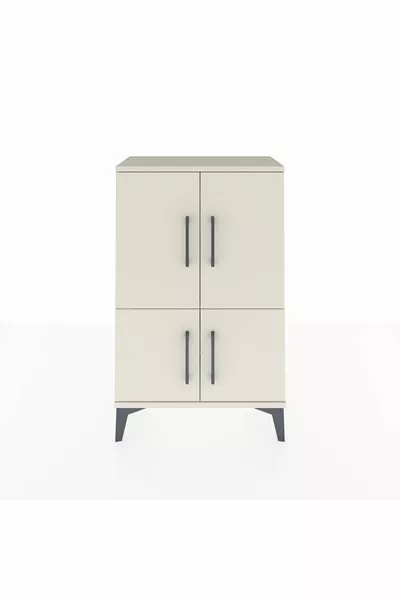 Arges Kast met 2 Planken en 4 Deuren in Aardetint-Aardetint