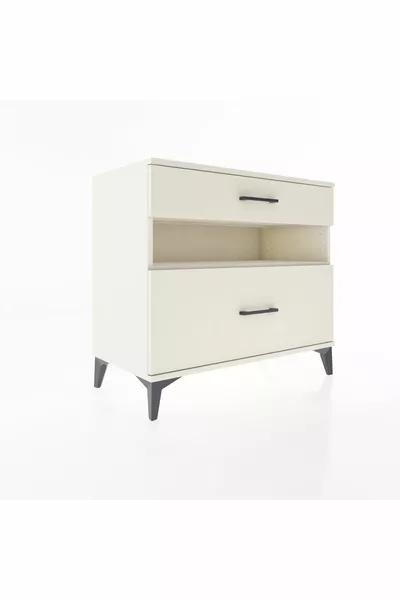 Комод Hyperion с одной полкой и двумя ящиками, Лунный камень-Лунный камень