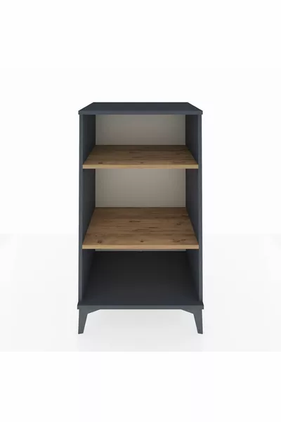 خزانة جانبية هيبريون ذات رفين، أنثراسيت-صنوبر