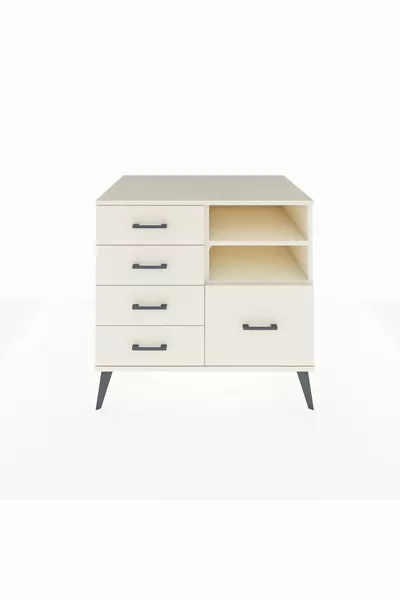 خزانة كرونوس بدرجين ورفين ٥ أدراج حجر القمر-حجر القمر