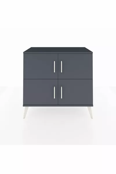Hyperion Dressoir 2 Planken 4 Deuren Antraciet-Antraciet/Meranti
