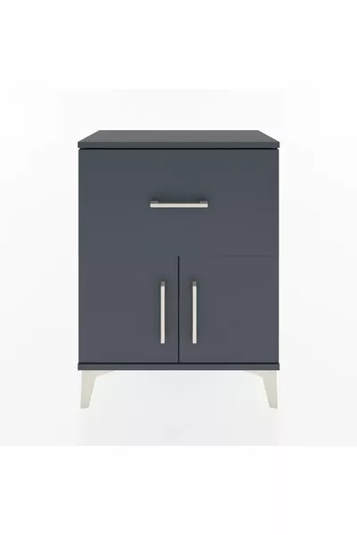 أرجيس كومودين بدرج واحد ورف واحد وغطاءان باللون الأنترسيت-أنترسيت