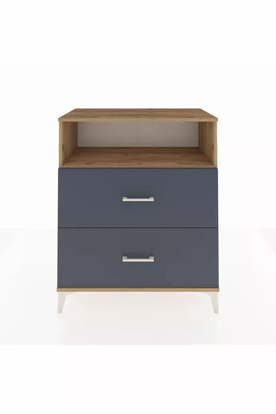 Hyperion Kommode mit einem Regal und 2 Schubladen, Kiefer-Anthrazit