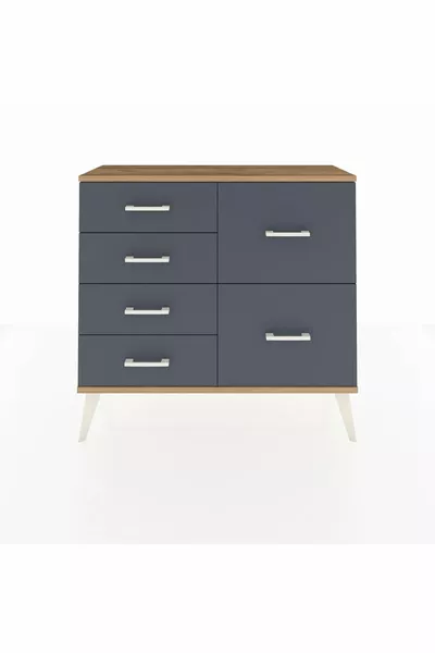 دولاب أرغس ٦ أدراج أنثراسيت-صنوبر/أنثراسيت