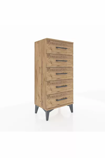 أرجيس كومودين بخمسة أدراج من خشب الصنوبر